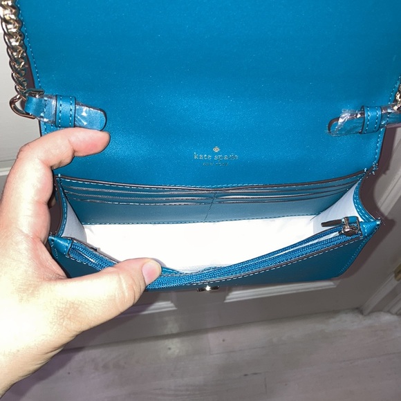 Kate Spade Staci Dark Peacock Blue Crossbody Purse Bag - Picture 7 of 16